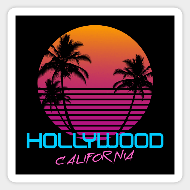 Hollywood California Retro 80s Sticker by OCSurfStyle